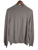Vintage Charter Club 2-Ply 100% Cashmere Mock Neck Sweater Taupe Womans XL Photo 0