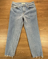 Vans Jeans Women 27 High Rise Crop Straight Raw Hem Light Wash Denim Streetwear Photo 0