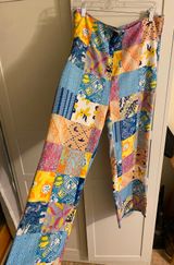 Cider Rainbow Multicolor Patchwork Print Trendy Pants Photo 0