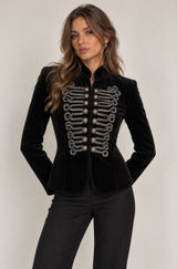 Soho Women's Retro Gothic Military Band Whimsigoth Glamgoth Velvet Jacket S Photo 0
