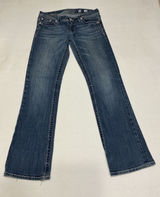Miss Me Jeans Women 31 Bootcut Dark Wash Embroidered Rhinestone JP5033R Photo 0