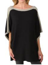 JENNIE LIU Women's Cashmere Blend Rib Knitted Poncho Sweater One Size NW… Photo 0