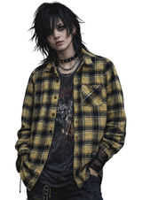 WeSC Overshirt Yellow Black Oden OG Plaid Flannel Mens S Womens M‎ Street Grunge Photo 0