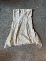Champagne Sequin Homecoming Dress Photo 0