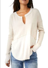We The Free Monterey Thermal Henley Top Medium‎ boho layered cabincore travel Photo 0