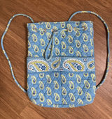Vintage Vera Bradley Pleated Tote Bag Blueberry Blooms Pattern‎ Retired Pattern Photo 0