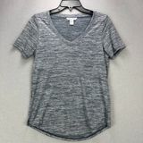Athleta Top Women's XS Breezy Scoop V-Neck Tee Heather Gray Activewear 980776 Photo 0