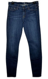 Seven For All Mankind The Skinny Jeans Dark Wash Size 28 Mid Rise Stretch‎ Photo 0