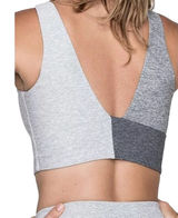 Outdoor Voices Venus Crop Top UPF 50+ Colorblock V Back Athletic Gray Small Photo 0