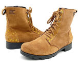 Sorel Emelie‎ Combat Boot Womens 5 Waterproof Suede Gold Stars Boho Fairy Grunge Photo 0