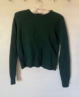 Brandy Melville Dark Green Ribbed Crewneck Sweater Photo 0
