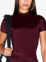 NIKE X Skims Shine Mock-Neck Short-Sleeve Top - Currant NWT SIZE L(G23) currant Photo 0
