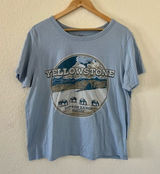Yellowstone Dutton Ranch Graphic Tee Large Blue Short Sleeve Montana Shirt Photo 0