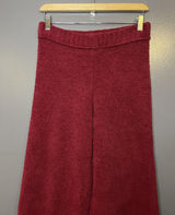 Aerie Pants Womens Small Red Fuzzy Knit Wide Leg Cozy Lounge Sweatpants Photo 0