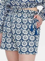 Roller Rabbit for Target Navy Blue Floral Cotton‎ Tassel Shorts Womens Medium Photo 0
