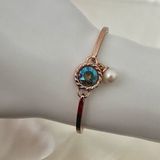 Vantel Pearls rose gold blue rhinestone pearl bracelet Photo 0