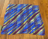 Vintage NWT Jerry Garcia J. Garcia Blue Yellow‎ Purple Women’s Scarf 100% Silk Photo 0