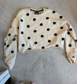 ZARA Cropped polka dot sweatshirt  Photo 0