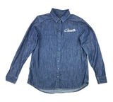 National Corvette Museum Denim Shirt Womens Small Blue Button Up Port Authority Photo 0