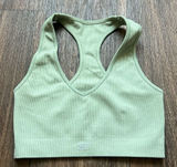 Set Active Green Ribbed Sports Bra Photo 0