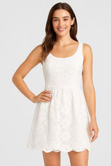 Lilly Pulitzer Calhoun Scoop‎ Neck Resort White Charleston Eyelet Dress Size 0 Photo 0