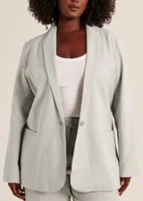 Abercrombie & Fitch Womens Green Linen Blend Blazer Suit Jacket Small Photo 0