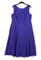 Eva Mendes NY&Co Purple Eyelet Fit Flare Dress Sz 12 Summer Cottagecore Classic Photo 0