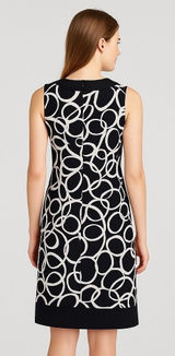 ALYX Dress Women's Size 6‎ Sleeveless Black White Mod Circle Print Career Photo 0