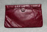 Etienne Aigner Vintage Oxblood Leather Clutch Bag Purse Large‎ Burgundy Maroon Photo 0