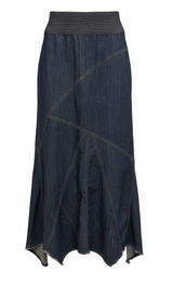 Vintage Y2K Urban Outfitters Denim Maxi Skirt S Asymmetrical Raw Hem Boho Photo 0