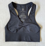 NWOT Free People FP Movement Sports Bra XS Gray Racerback Ribbed Bralette Photo 0