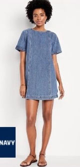 Old Navy Light Blue Denim Shift Dress Photo 0