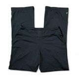 LL Bean Womens Black Athletic Pants M Reg Wide Leg Stretch Yoga Workout Photo 0