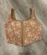 Altar'd State Brown Floral Corset Top Photo 0