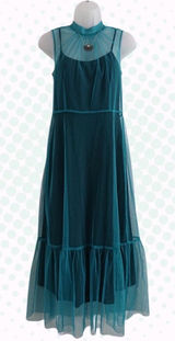 DKNY Blue & Black Mesh 2PC Layered Mock Neck Sleeveless Midi Dress Set Size XS Photo 0