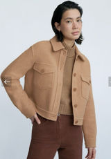 Wilfred Free Shirt Jacket Womens Size M Tan Autumn Shacket Merino Wool Aritzia Photo 0