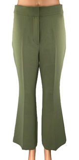 Aritzia Wilfred Olive Green High Waisted Flared Bootcut Trousers Dress Pants 4 Photo 0