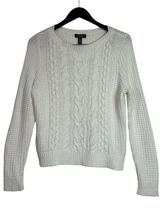 Lauren Ralph Lauren Cable Knit Soft Cotton Blend Chunky Open Knit Sweater Size L Photo 0
