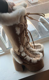 brown suede demonias Photo 0