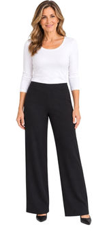 Chico's Black Pull-On Wide Leg Pants Size 2.5R Stretch Elastic Waist Photo 0