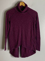 Free people xs purple cowl neck open back long sleeve top Photo 0