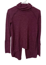 We The Free People Purple Split Back Turtleneck Sweater Top XS boho lagenlook Photo 0