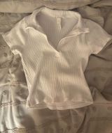 White Crop Baby Tee  Photo 0