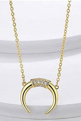 Boutique NEW Women's 18k Gold-Plated Crescent Moon Half Moon Necklace,‎ 16-18" Photo 0