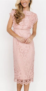Baltic Born Nessa Lace Blush Midi Dress size Small New With Tags Photo 0