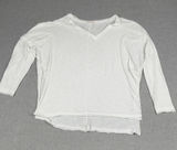 We The Free Shirt Womens Small White V-Neck Long Sleeve Lightweight Relaxed Photo 0