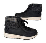 Billy Comfort Cuff Black Faux Shearling Plaid Adaptive High Top Sneakers 8W Photo 0