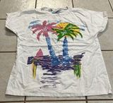 Village Fair Vintage SZ Large Women Shirt Palm Trees Photo 0