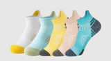 Quality Unisex Athletic Tab Socks 5 Pairs Low Cut Colorful Casual One Size NEW Photo 0