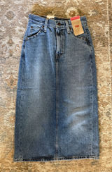 Levi's Midi Blue Denim Skirt - Classic Mid Wash Photo 0